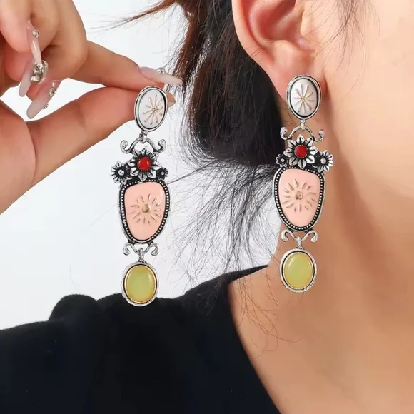 Zara new! Multi color arabic vintage women earrings - Picture 3 of 5